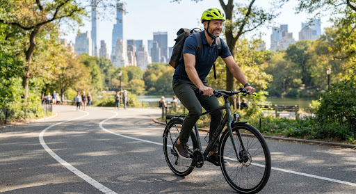 Illustration of Marcus, the cycling commuter